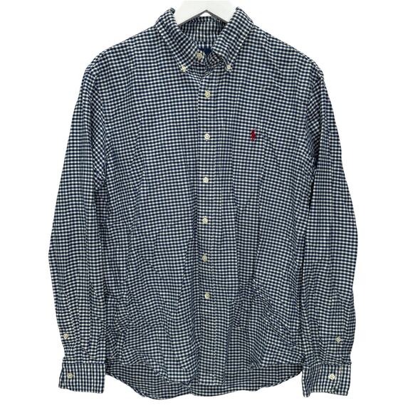 Ralph Lauren Other - Ralph Lauren Mens Long Sleeve Button Down Shirt Blue Gingham Plaid Size L Pony